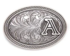 Hebilla Plateada Para Cinto Vaquero Inicial Mayúscula A