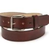 Cinturón Clásico Liso Cuero Marrón Rojizo Hecho En Estados Unidos
