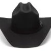Sombrero Western Negro Fieltro Rígido De Lana Ala Ondulada Alta