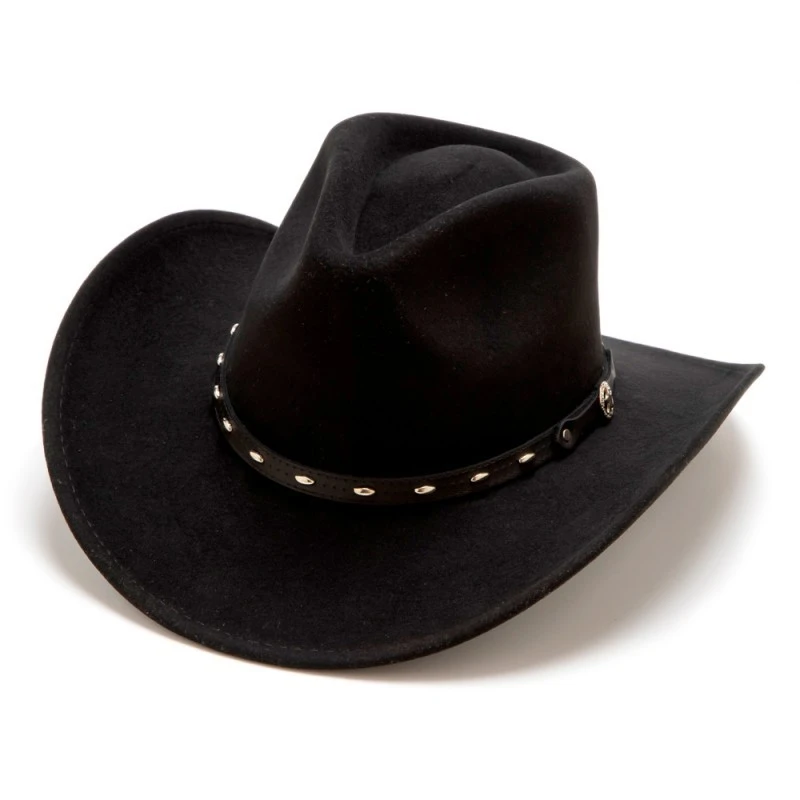 Sombrero Fieltro Negro Moda Western Dallas Hats Con Cinta Negra 5 Sombrero Fieltro Negro Moda Western Dallas Hats Con Cinta Negra - Imagen 5