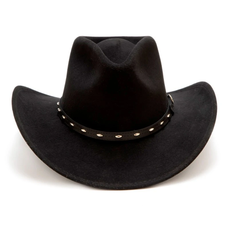 Sombrero Fieltro Negro Moda Western Dallas Hats Con Cinta Negra 3 Sombrero Fieltro Negro Moda Western Dallas Hats Con Cinta Negra - Imagen 3
