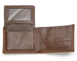 Cartera Clásica Marrón Engrasado Compartimentos Interiores Cuero Vacuno