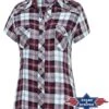 Camisa Western Mujer Manga Corta Con Bordado Estilo Nativo Americano