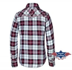 Camisa Moda Western Para Mujer A Cuadros Con Mosaicos Nativo Americanos Bordados