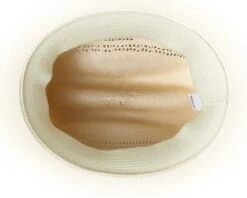 Sombrero Blanco Western Copa Calada Paja Endurecida Blanca