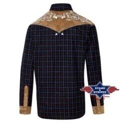 Camisa Western Stars & Stripes A Cuadros Con Canesú En Tela Aterciopelada 7 Camisa Western Stars & Stripes A Cuadros Con Canesú En Tela Aterciopelada -Oeste Vaqueros Tienda Roy 2 web