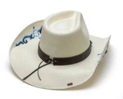 Sombrero Cowgirl De Paja Con Broches Color Turquesa Y Hebilla Grabada -Oeste Vaqueros Tienda SWEET SEDUCTION 2