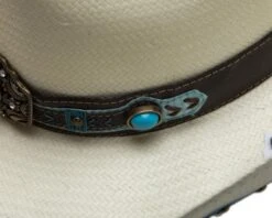 Sombrero Cowgirl De Paja Con Broches Color Turquesa Y Hebilla Grabada -Oeste Vaqueros Tienda SWEET SEDUCTION 5