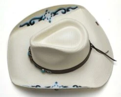Sombrero Cowgirl De Paja Con Broches Color Turquesa Y Hebilla Grabada -Oeste Vaqueros Tienda SWEET SEDUCTION 7