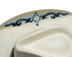 Sombrero Cowgirl De Paja Con Broches Color Turquesa Y Hebilla Grabada -Oeste Vaqueros Tienda SWEET SEDUCTION 8