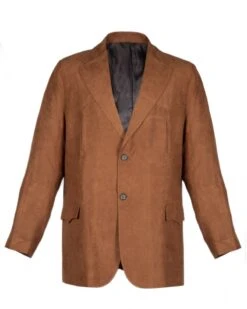 Blazer Cowboy Para Hombre Color Camel Tacto Piel Girada -Oeste Vaqueros Tienda Saco Liso Piel Durazno Ladrillo 1