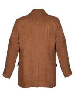 Blazer Cowboy Para Hombre Color Camel Tacto Piel Girada -Oeste Vaqueros Tienda Saco Liso Piel Durazno Ladrillo 2
