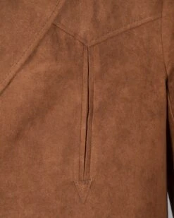 Blazer Cowboy Para Hombre Color Camel Tacto Piel Girada -Oeste Vaqueros Tienda Saco Liso Piel Durazno Ladrillo 6