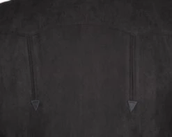 Americana Corte Western Negra Para Hombre Textura Ante -Oeste Vaqueros Tienda Saco Liso Piel Durazno Negro 7