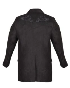 Chaqueta Negra Estilo Western Con Bordado Tribal Gris -Oeste Vaqueros Tienda Saco Tribal Gamuzina Negra 2