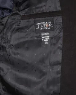 Chaqueta Negra Estilo Western Con Bordado Tribal Gris -Oeste Vaqueros Tienda Saco Tribal Gamuzina Negra 7