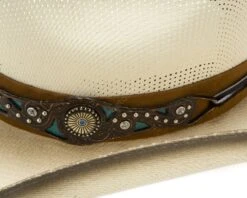 Sombrero Cowgirl Para Chica Copa Calada Y Cinta Detalles Azul Turquesa 8 Sombrero Cowgirl Para Chica Copa Calada Y Cinta Detalles Azul Turquesa -Oeste Vaqueros Tienda Shelby 3