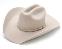 Sombrero Vaquero Americano Copa Alta Fieltro De Lana Natural Color Claro -Oeste Vaqueros Tienda T71010277