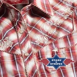 Camisa Western Roja Y Marrón A Cuadros Para Mujer Stars & Stripes -Oeste Vaqueros Tienda TAMMY 4 web