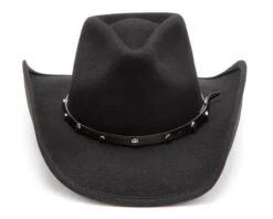 Sombrero Vaquero De Rancho Paño Negro Y Ala Doblada Para Hombre