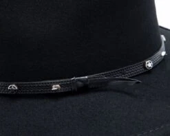 Sombrero Vaquero De Rancho Paño Negro Y Ala Doblada Para Hombre -Oeste Vaqueros Tienda Thunderbird Black 4