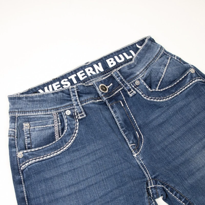 Pantalón Vaquero Western Bull Para Hombre Con Bordados Punta Flor De Lis En Bolsillos Traseros 3 Pantalón Vaquero Western Bull Para Hombre Con Bordados Punta Flor De Lis En Bolsillos Traseros - Imagen 3